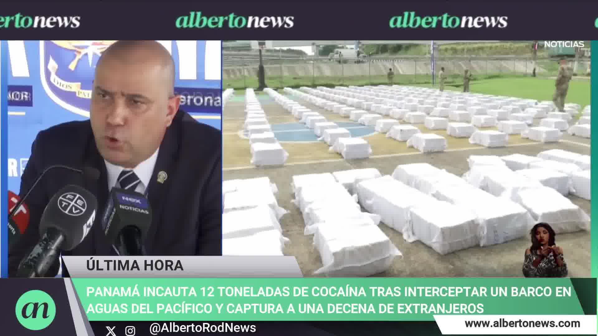 Panama seizes 12 tons of cocaine after intercepting a ship and captures a dozen foreigners. The vessel had departed from Juradó, Buenaventura, in Colombia, and was heading towards Mexico, which obviously creates a route to the US.