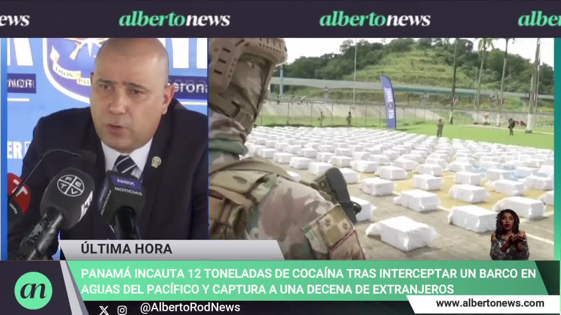 Panama seizes 12 tons of cocaine after intercepting a ship and captures a dozen foreigners. The vessel had departed from Juradó, Buenaventura, in Colombia, and was heading towards Mexico, which obviously creates a route to the US.