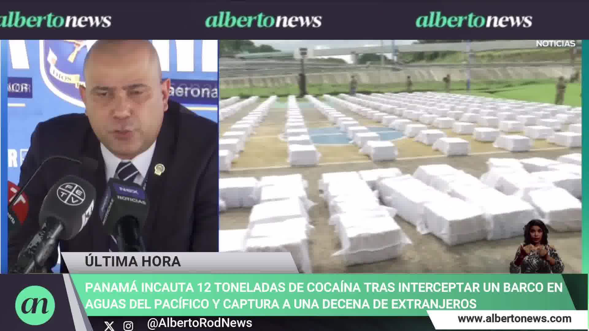 Panama seizes 12 tons of cocaine after intercepting a ship and captures a dozen foreigners. The vessel had departed from Juradó, Buenaventura, in Colombia, and was heading towards Mexico, which obviously creates a route to the US.